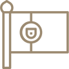 Pictogramme Authenticité : drapeau et écusson