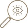 Pictogramme Transparence : loupe et œil